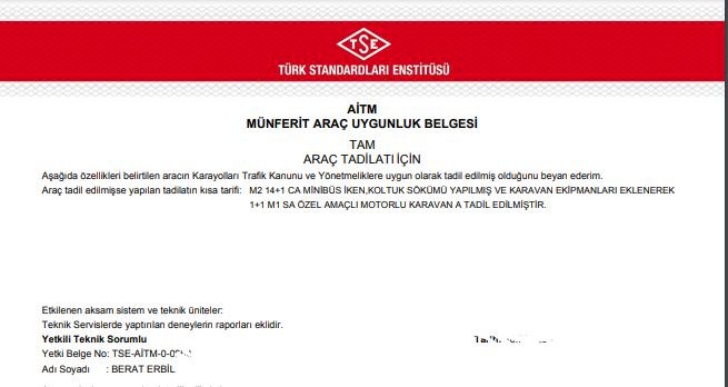 Münferit Araç Uygunluk Belgesi Nedir?